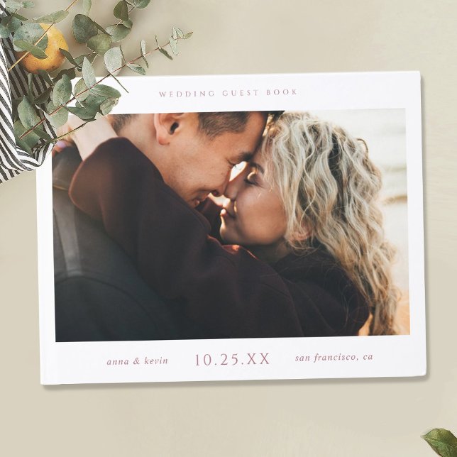 Einfaches Chic Wedding Gästebuch mit Foto (Von Creator hochgeladen)