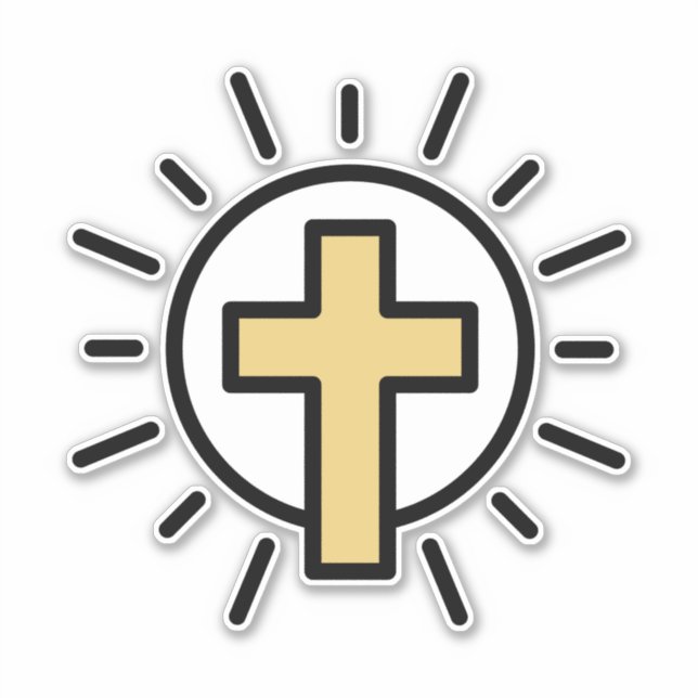 Einfaches Christliches Kreuz Aufkleber (Vorderseite)