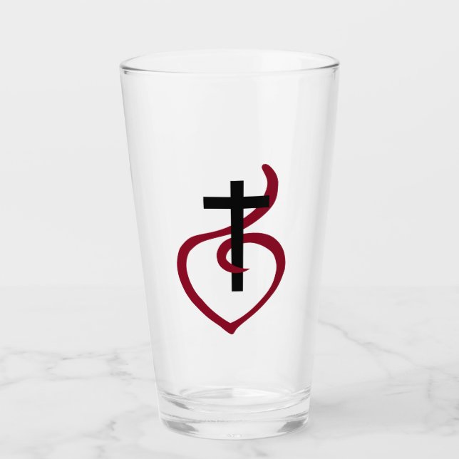 Einfaches Christliches Kreuz Glas (Vorderseite)