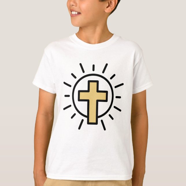 Einfaches Christliches Kreuz T-Shirt (Vorderseite)