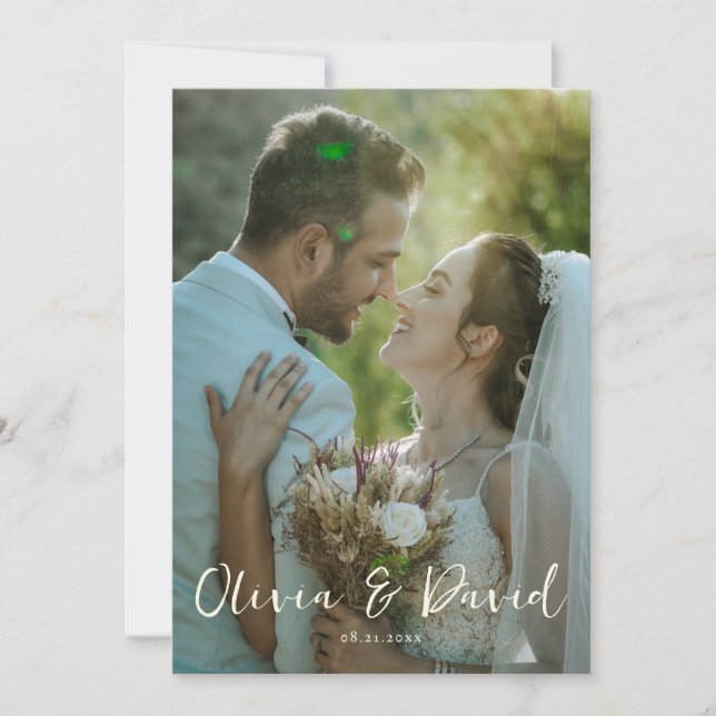 Einfaches Classic Elegantes romantisches Hochzeits Einladung (Vorderseite)