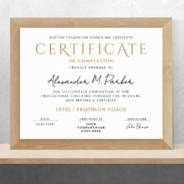 Einfaches Classic Schwarz-weiß Grad Diplom Poster