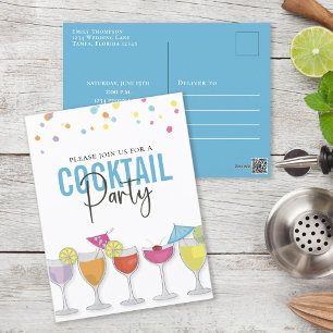 Einfaches Cocktail-Party Moderne Minimalistische E Postkarte