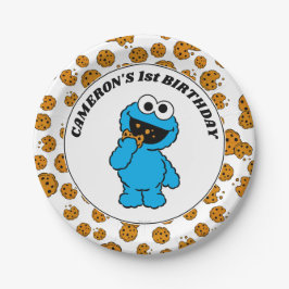Einfaches Cookie Monster 1. Geburtstag Pappteller