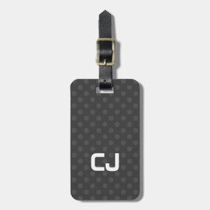 Einfaches cooles Grau punktiertes Monogramm Gepäckanhänger