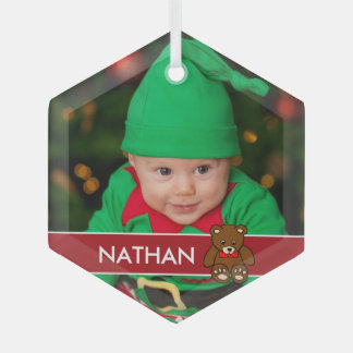 Einfaches Custom Baby Foto Weihnachten Personalisi Ornament Aus Glas
