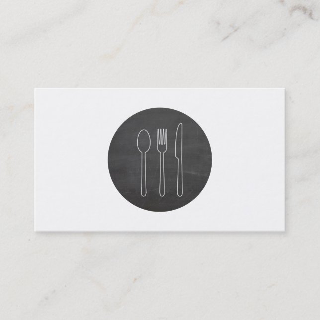 Einfaches Cutlery-Logo für Catering Business, Koch Visitenkarte (Vorderseite)