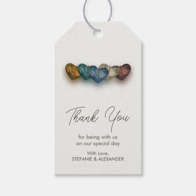 Einfaches Dankeschön an die moderne Hochzeit Geschenkanhänger (Vorderseite)