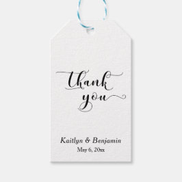 Einfaches Dankeschön an elegante Script-Hochzeit Geschenkanhänger