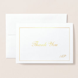 Einfaches Dankeschön Monogram Elegant Wedding Folienkarte