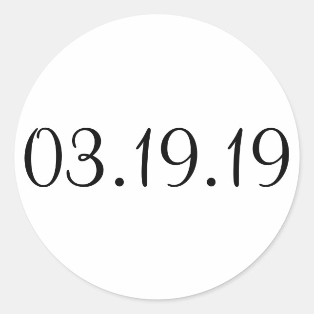 Einfaches Datum - Circle Sticker (Vorderseite)