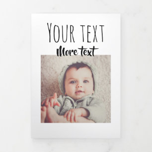 Einfaches Design A 15 FotoCollage Personalisiert k Dreifach Gefaltete Urlaubskarte