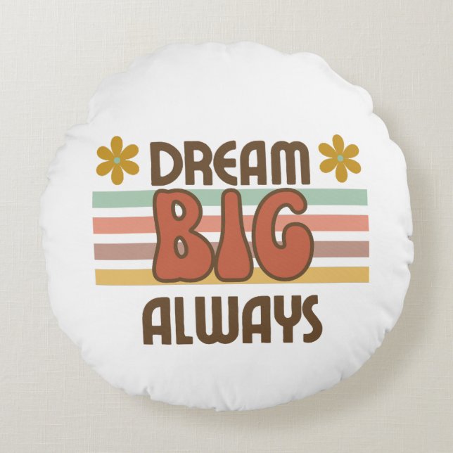 Einfaches Design der 70er Jahre Rundes Kissen (Vorderseite)