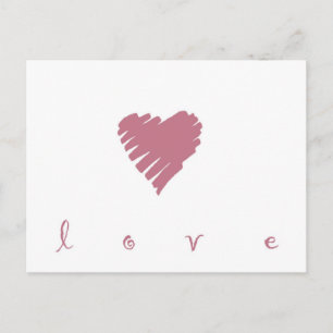 einfaches Design der Liebe Postkarte