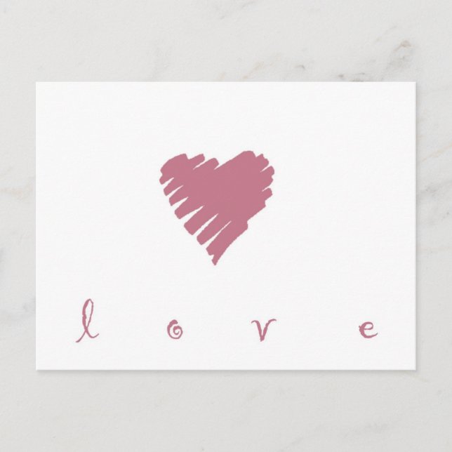 einfaches Design der Liebe Postkarte (Vorderseite)