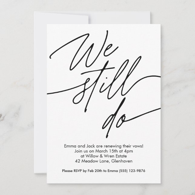 Einfaches Design für Neueinladungen Einladung (Vorderseite)