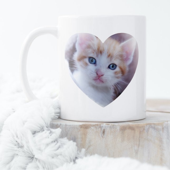 Einfaches Design für zwei Herzstücke Foto Kaffeetasse (Von Creator hochgeladen)