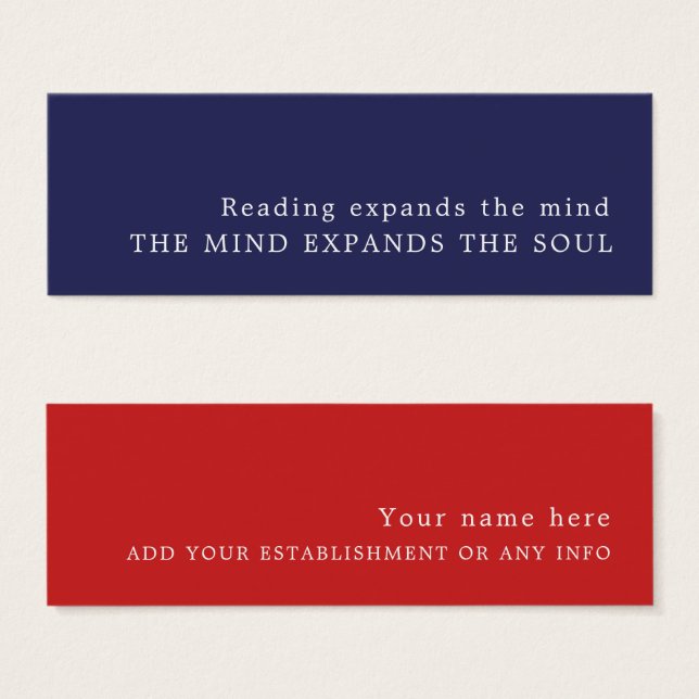 Einfaches Design-Lesezeichen (Vorne & Hinten)