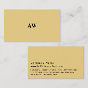 Einfaches Design, Minimalistisches Monogramm Visitenkarte