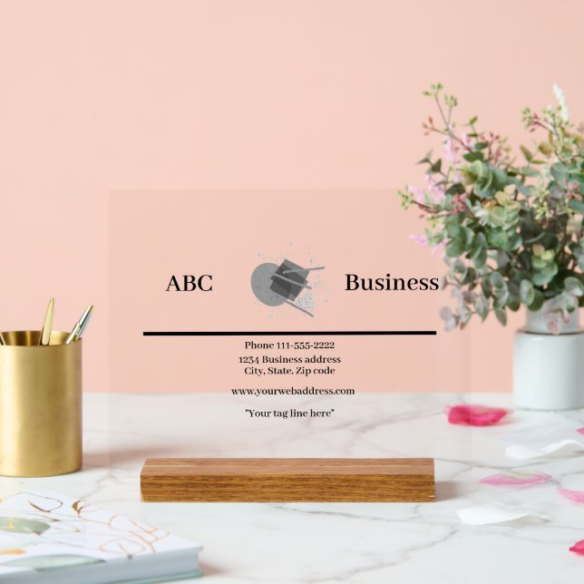 Einfaches Design mit Logo Acrylschild (Hochzeit)