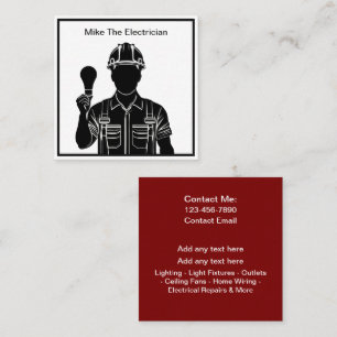 Einfaches Design moderner Electric Business Cards Quadratische Visitenkarte