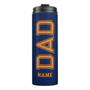 Einfaches Design Orange Typografie blauer Hintergr Thermosbecher