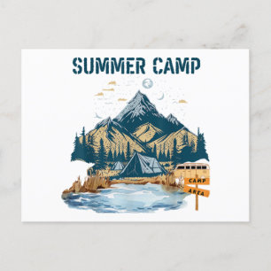 Einfaches Design Sommer Camp Feiertagspostkarte