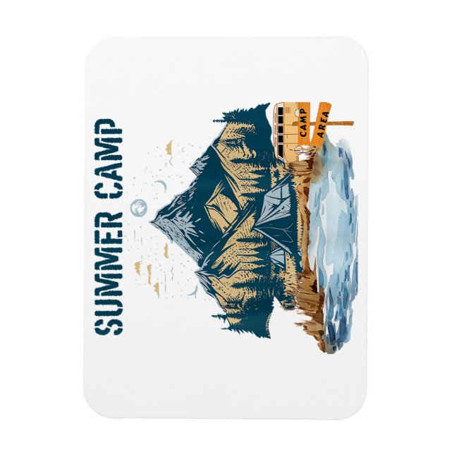 Einfaches Design Sommer Camp Magnet (Vertikal)