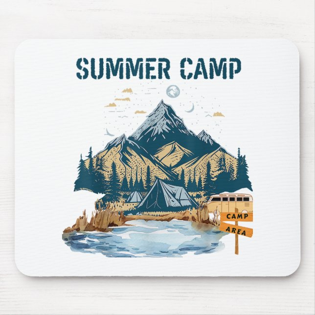 Einfaches Design Sommer Camp Mousepad (Vorne)
