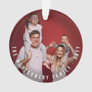Einfaches Double Foto Moderner Weihnachtsfeiertag Ornament