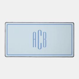 Einfaches dreibuchstabiges blaues Monogramm Schreibtischunterlage
