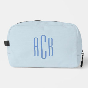Einfaches dreibuchstabiges blaues Monogramm Waschbeutel