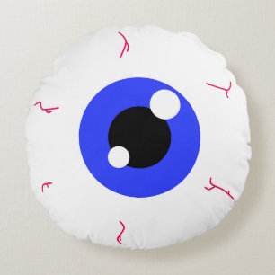 Einfaches dunkles blaues Auge Rundes Kissen