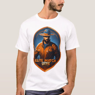 Einfaches dunkles T-Shirt mit farbenfrohem digital