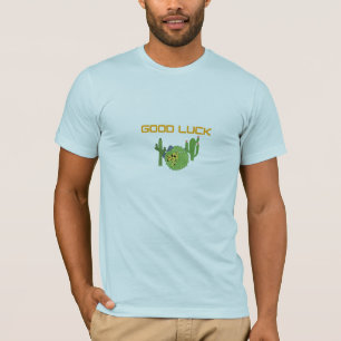 Einfaches dunkles T-Shirt Viel Glück Kaktus