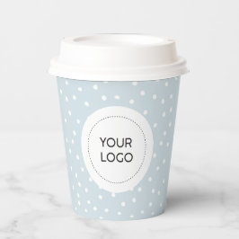 Einfaches Dusty Blue Minimal Business Logo Pappbecher