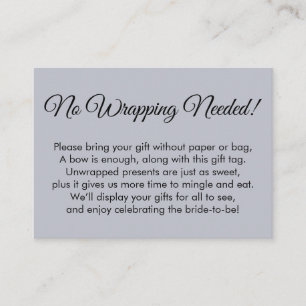 Einfaches Dusty Blue No Wrapping erfordert Brautpa Begleitkarte
