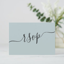 Einfaches Dusty Blue QR Code Wedding RSVP