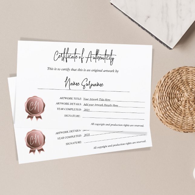 Einfaches Echtheitszertifikat (Von Creator hochgeladen)