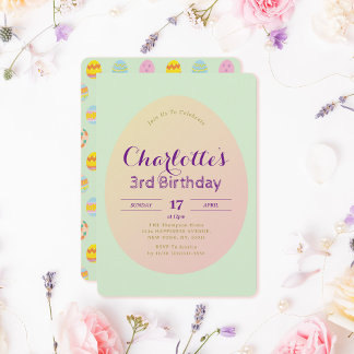 Einfaches Ei Muster Weichgrüner Kindergeburtstag Einladung