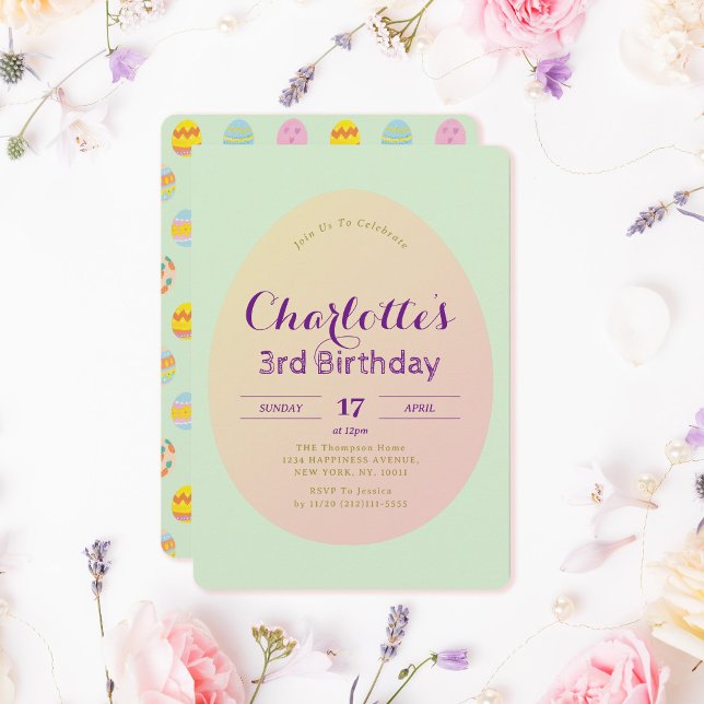 Einfaches Ei Muster Weichgrüner Kindergeburtstag Einladung (Von Creator hochgeladen)