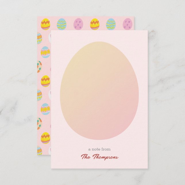 Einfaches Ei- und Osterlackiertes Eiermuster Weich Dankeskarte (Vorne/Hinten)