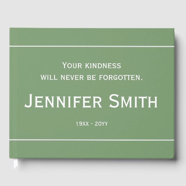 Einfaches, einfaches Beileid Guestbook Gästebuch (Vorderseite)