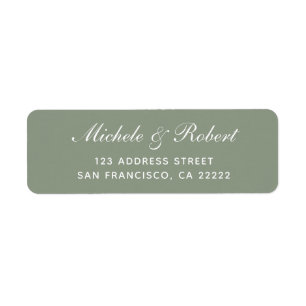 Einfaches einfaches Olive Green Address Label
