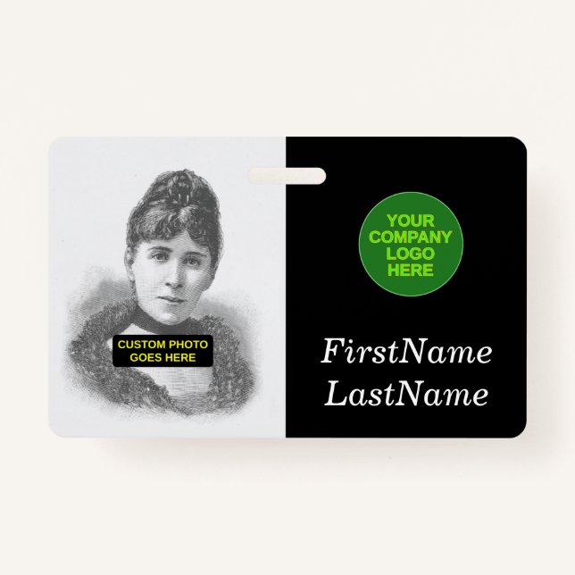 Einfaches, einfaches Portrait-Abzeichen für Mitarb Ausweis (Vorderseite)