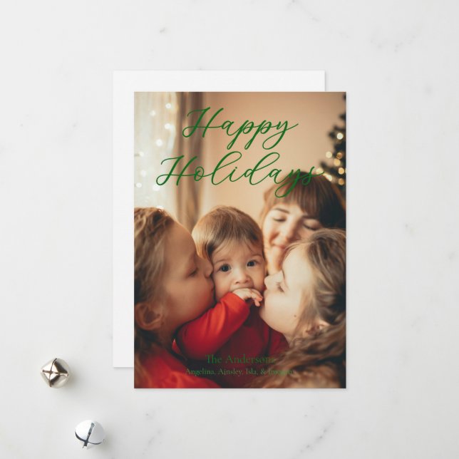 Einfaches einzelnes Foto Feiertagskarte (Vorderseite/Rückseite Beispiel)