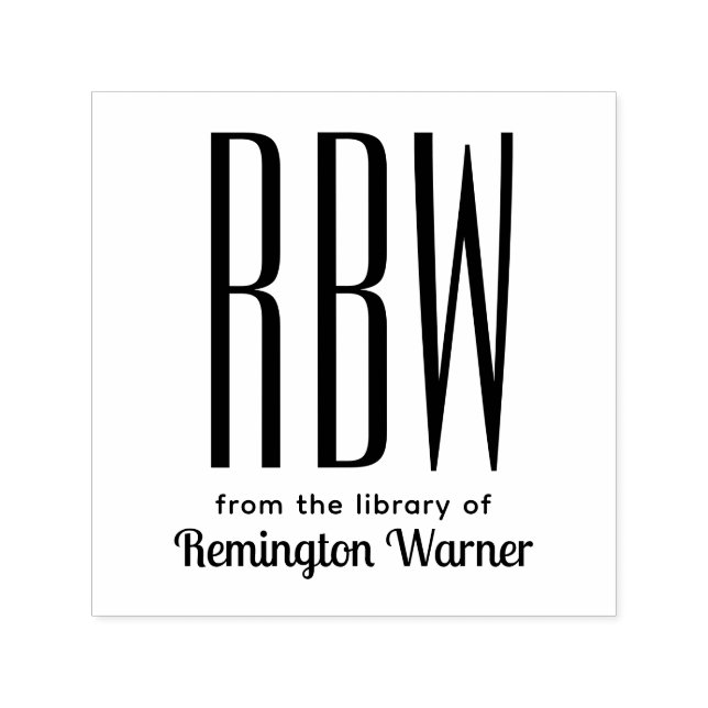 Einfaches Elegant 3 Anfangsbuchstaben Monogram #8D Permastempel (Design)