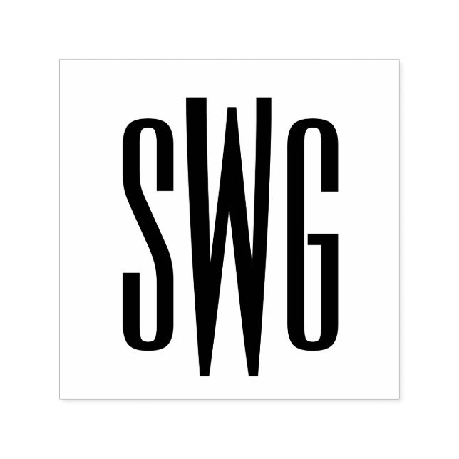 Einfaches Elegant 3 Initial Letter Monogram #8BSt3 Permastempel (Design)