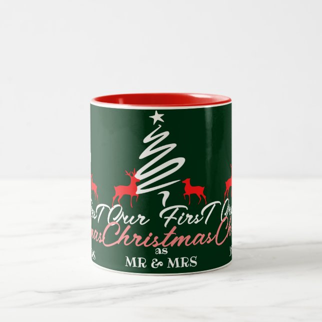 Einfaches Elegant | Erste Weihnachten als Herr und Zweifarbige Tasse (Mittel)