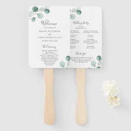 Einfaches Elegant Grüne Eukalyptus Wedding Program Fächer